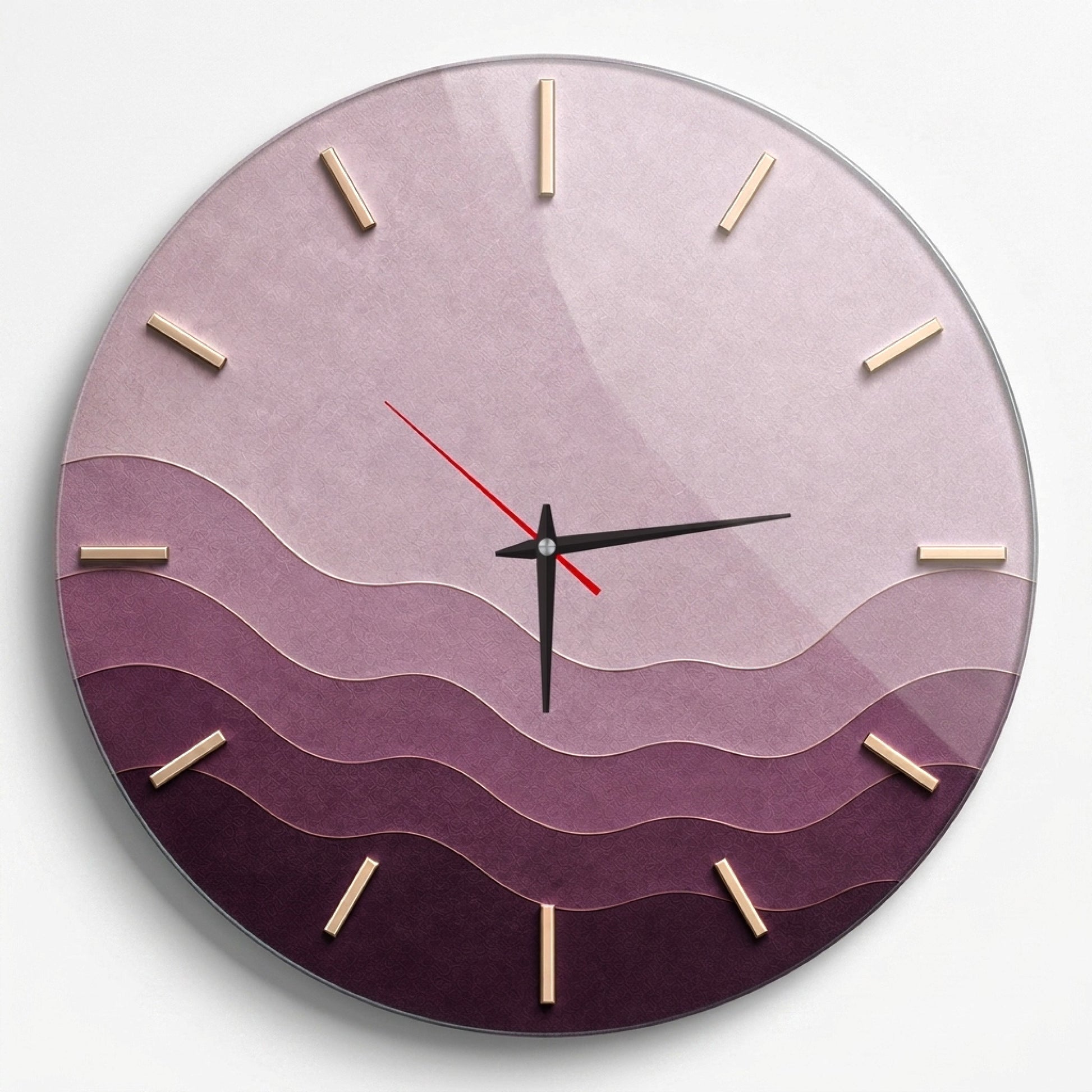 Mor Tonlu Minimalist Modern Cam Saat