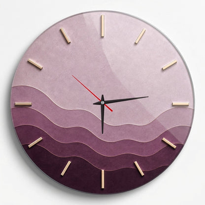Mor Tonlu Minimalist Modern Cam Saat