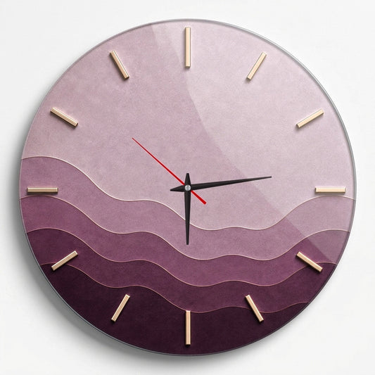 Mor Tonlu Minimalist Modern Cam Saat