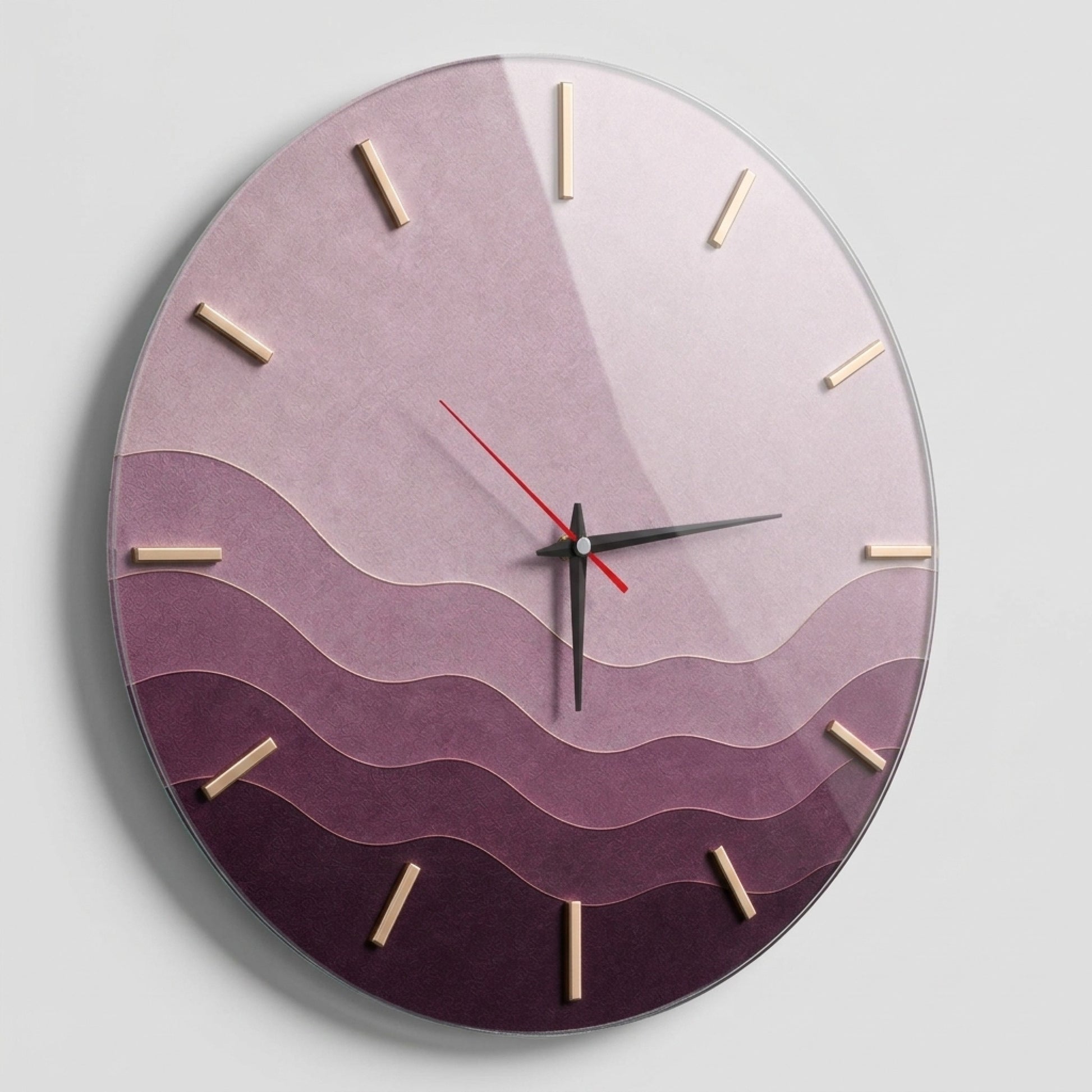 Mor Tonlu Minimalist Modern Cam Saat