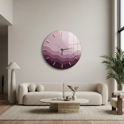 Mor Tonlu Minimalist Modern Cam Saat