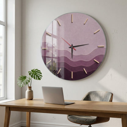 Mor Tonlu Minimalist Modern Cam Saat