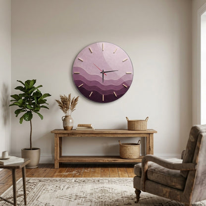 Mor Tonlu Minimalist Modern Cam Saat