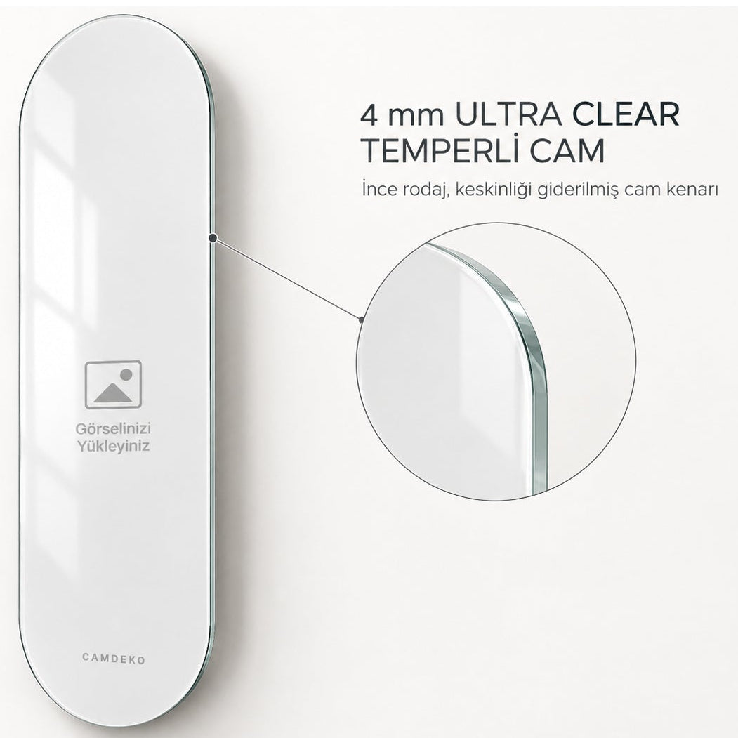 Kişiye Özel Dikey Skate Board Cam Tablo - 4 mm Ultra Clear cam detayı