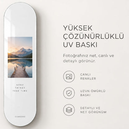 Kişiye Özel Dikey Skate Board Cam Tablo - UV baskı