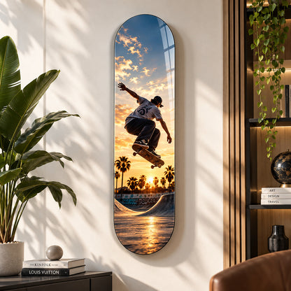 Kişiye Özel Dikey Skate Board Cam Tablo - Kaykay desenli salon