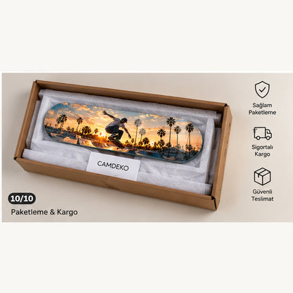 Kişiye Özel Yatay Skate Board Cam Tablo - Sigortalı kargo