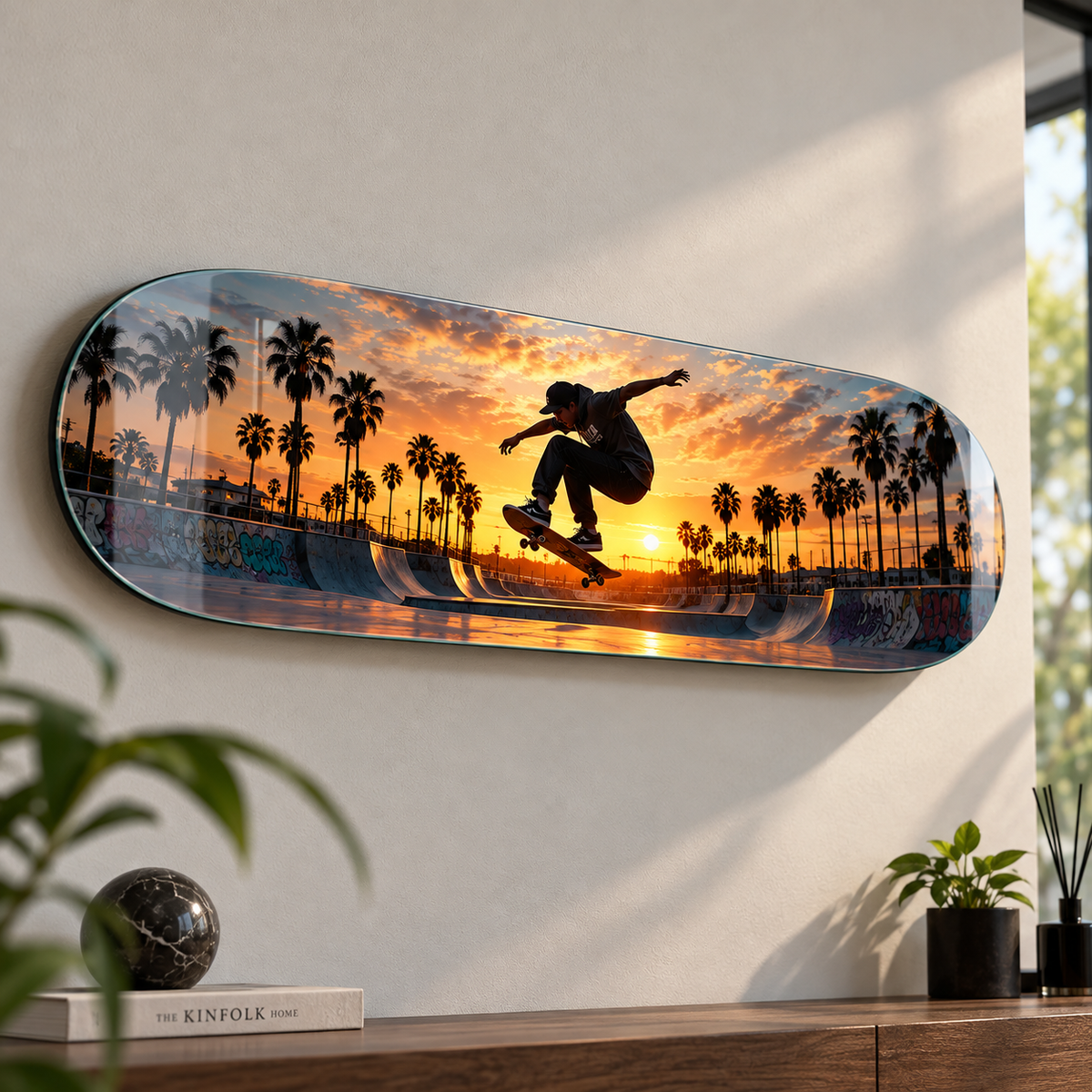 Kişiye Özel Yatay Skate Board Cam Tablo - Baskılı ürün mekân görseli