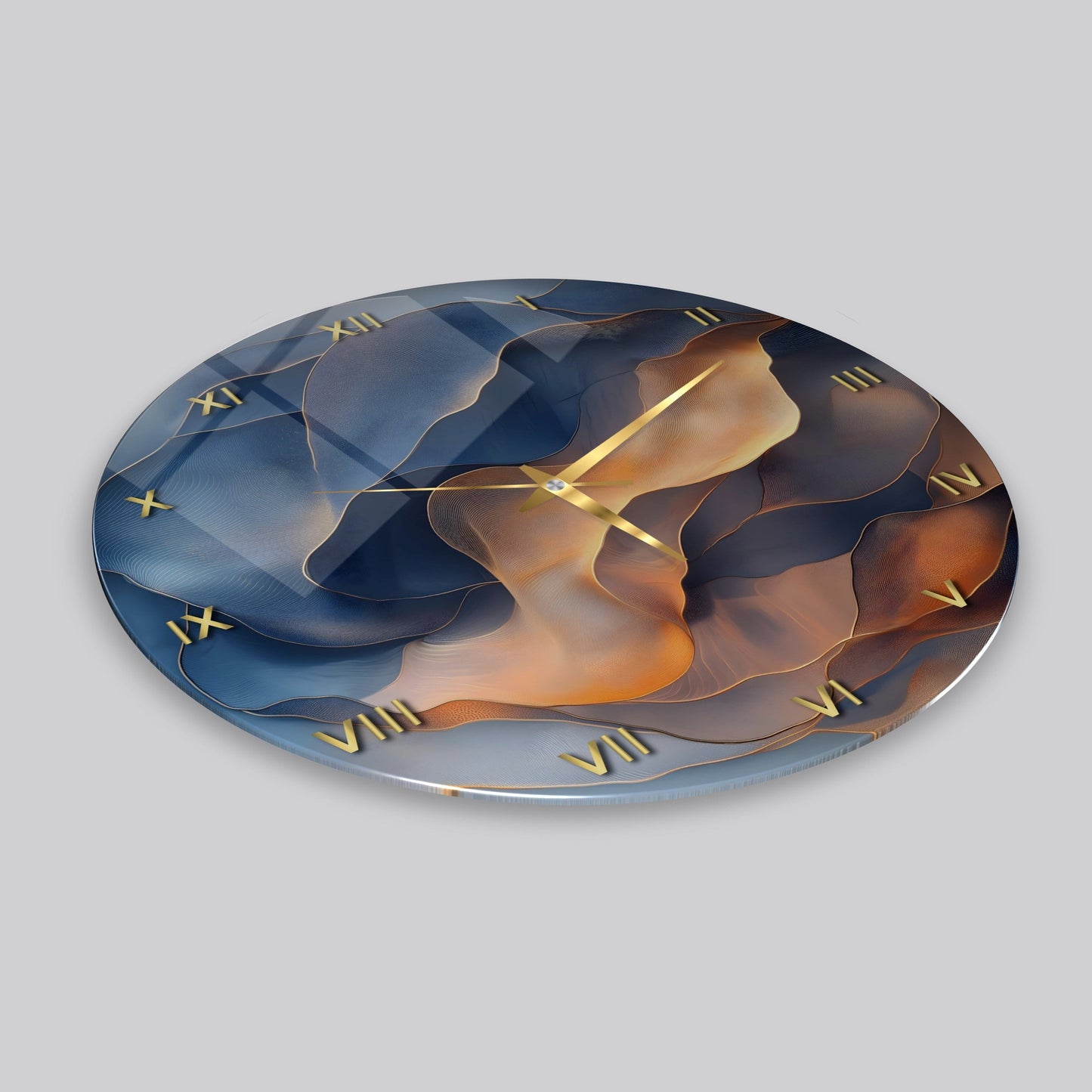 Soyut Bronz Cam Saat