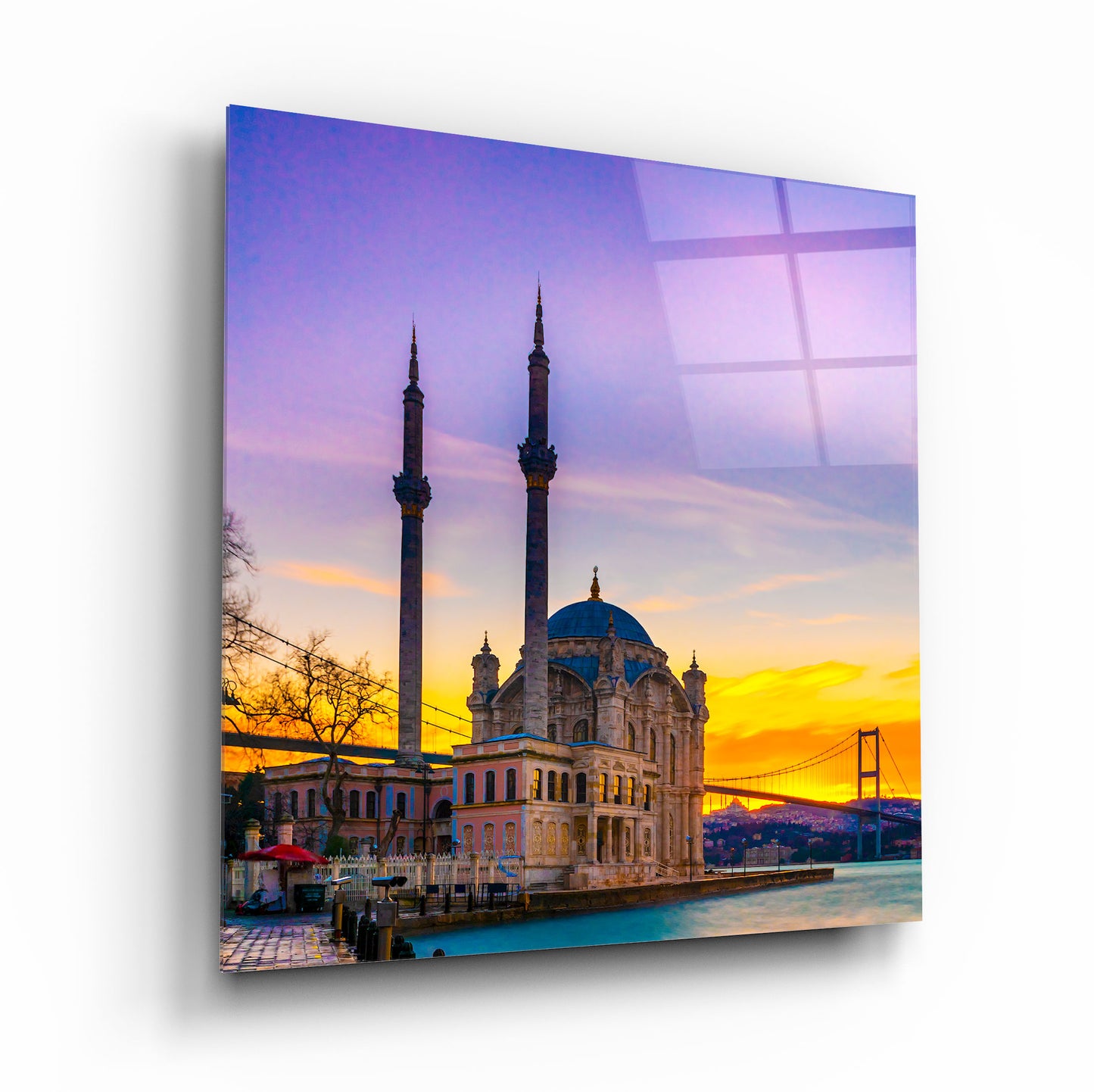 İstanbul Cami Manzarası Kare Cam Tablo