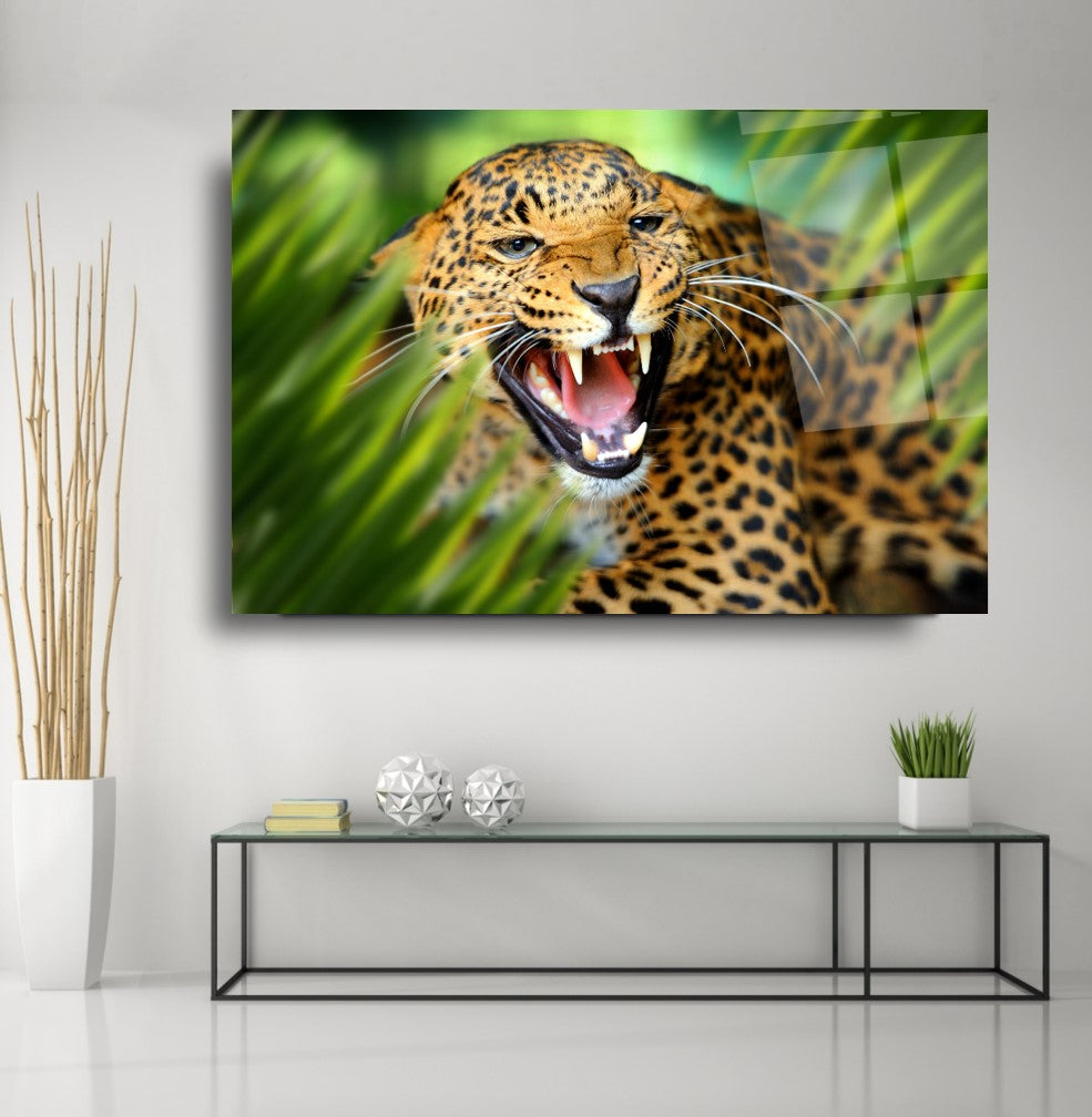 Leopar Yatay Cam Tablo