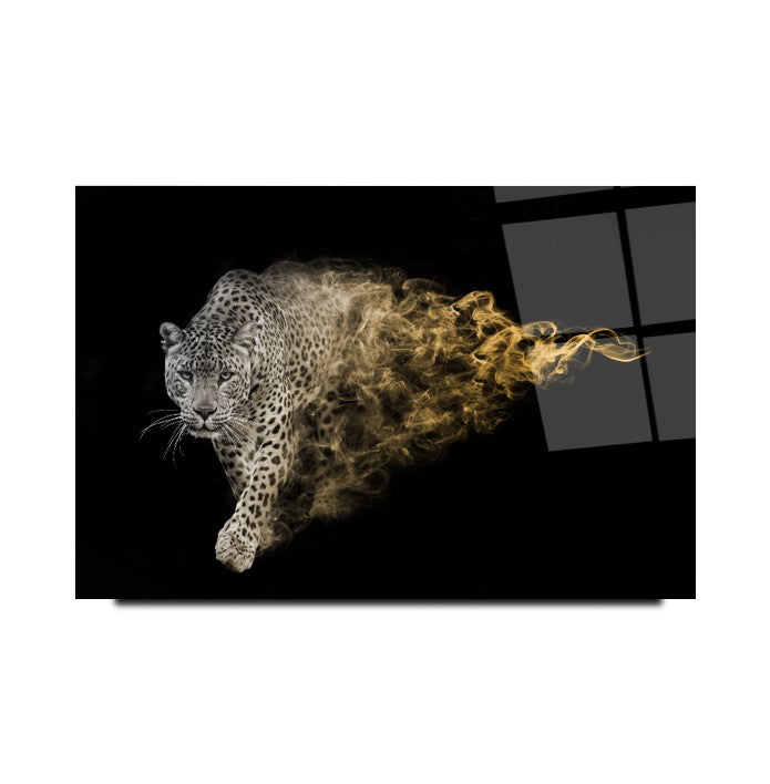 Leopar Yatay Cam Tablo