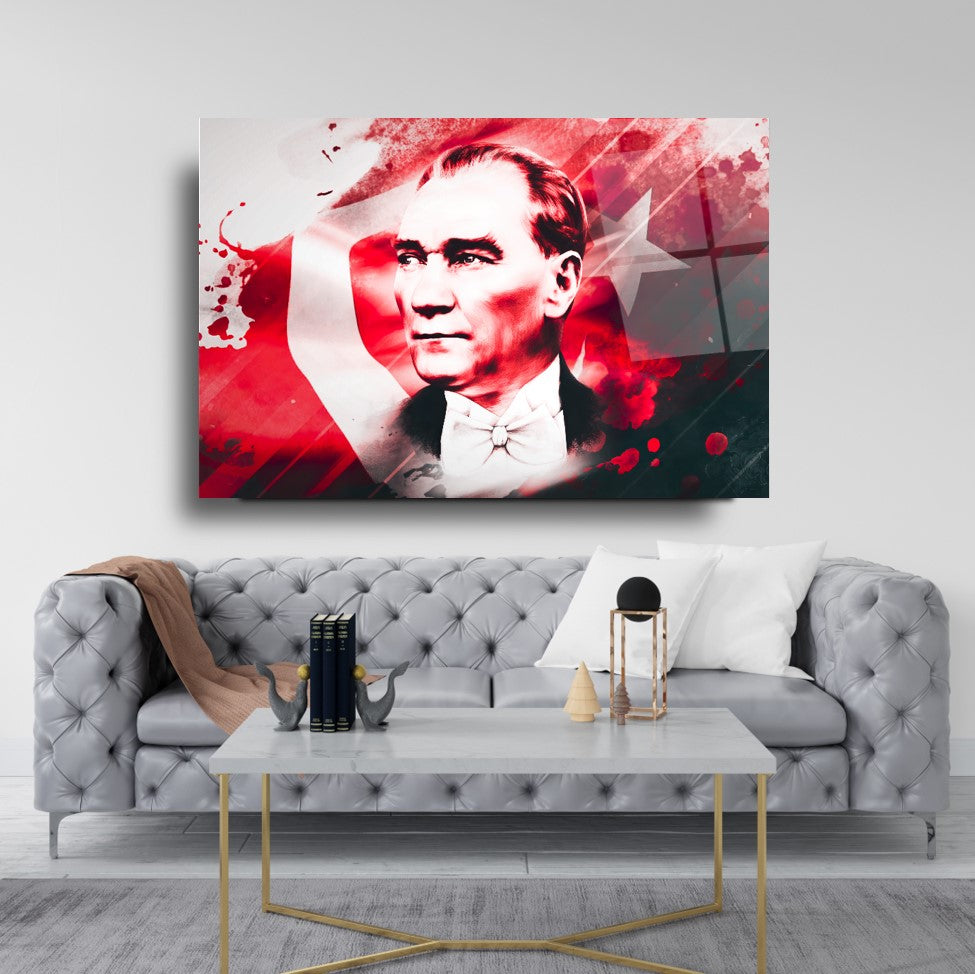 Atatürk Yatay Cam Tablo