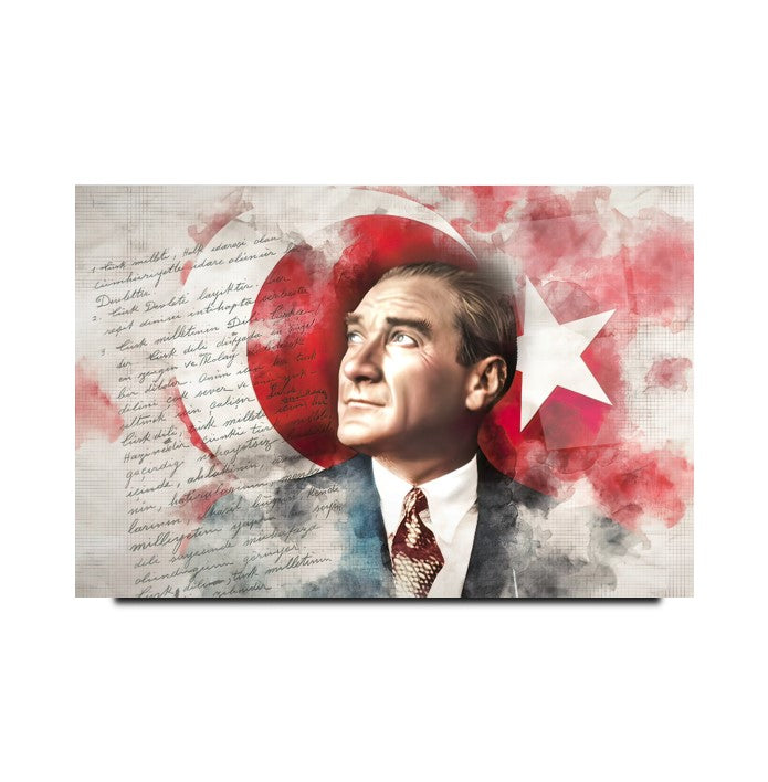 Atatürk Yatay Cam Tablo