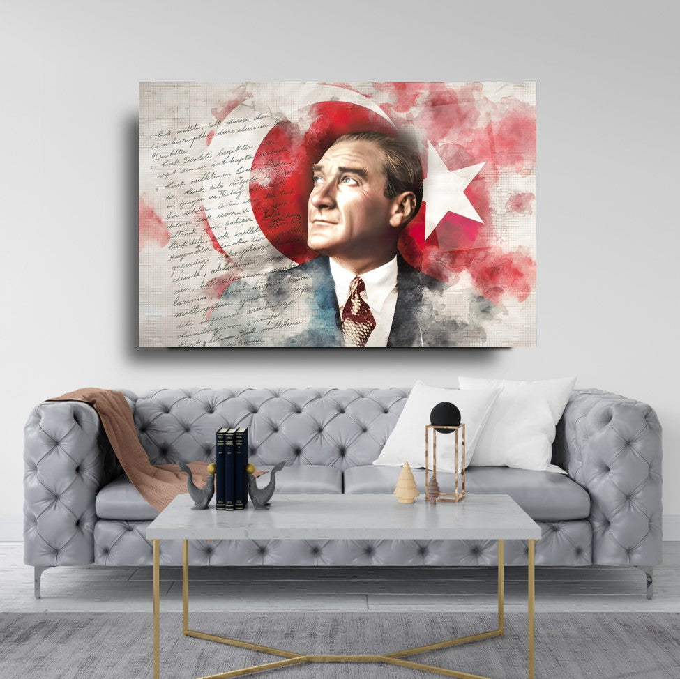 Atatürk Yatay Cam Tablo
