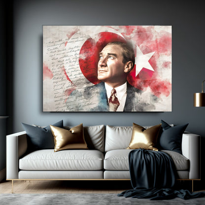 Atatürk Yatay Cam Tablo
