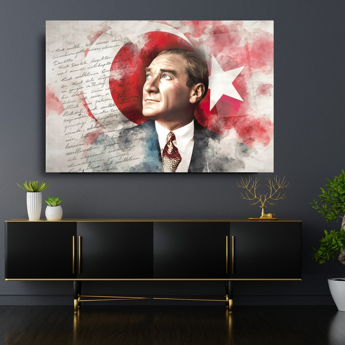 Atatürk Yatay Cam Tablo
