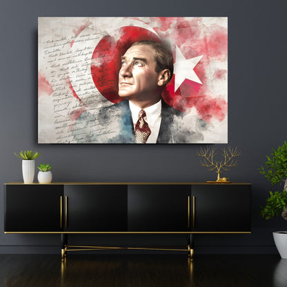 Atatürk Yatay Cam Tablo