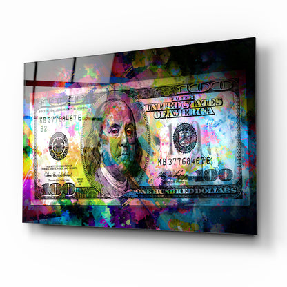 Neon Dolar Yatay Cam Tablo