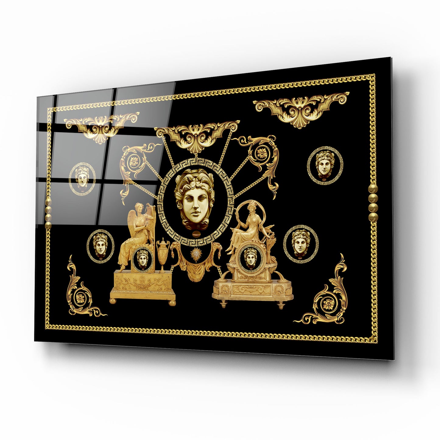 Gold Desenler Yatay Cam Tablo