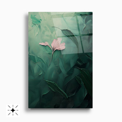 Soyut Yeşil İkili Set Cam Tablo