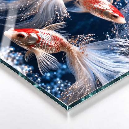 Üç Japon Balığı CAMDEKO 4 mm Ultra Clear ince cam kenar yakın detay görseli