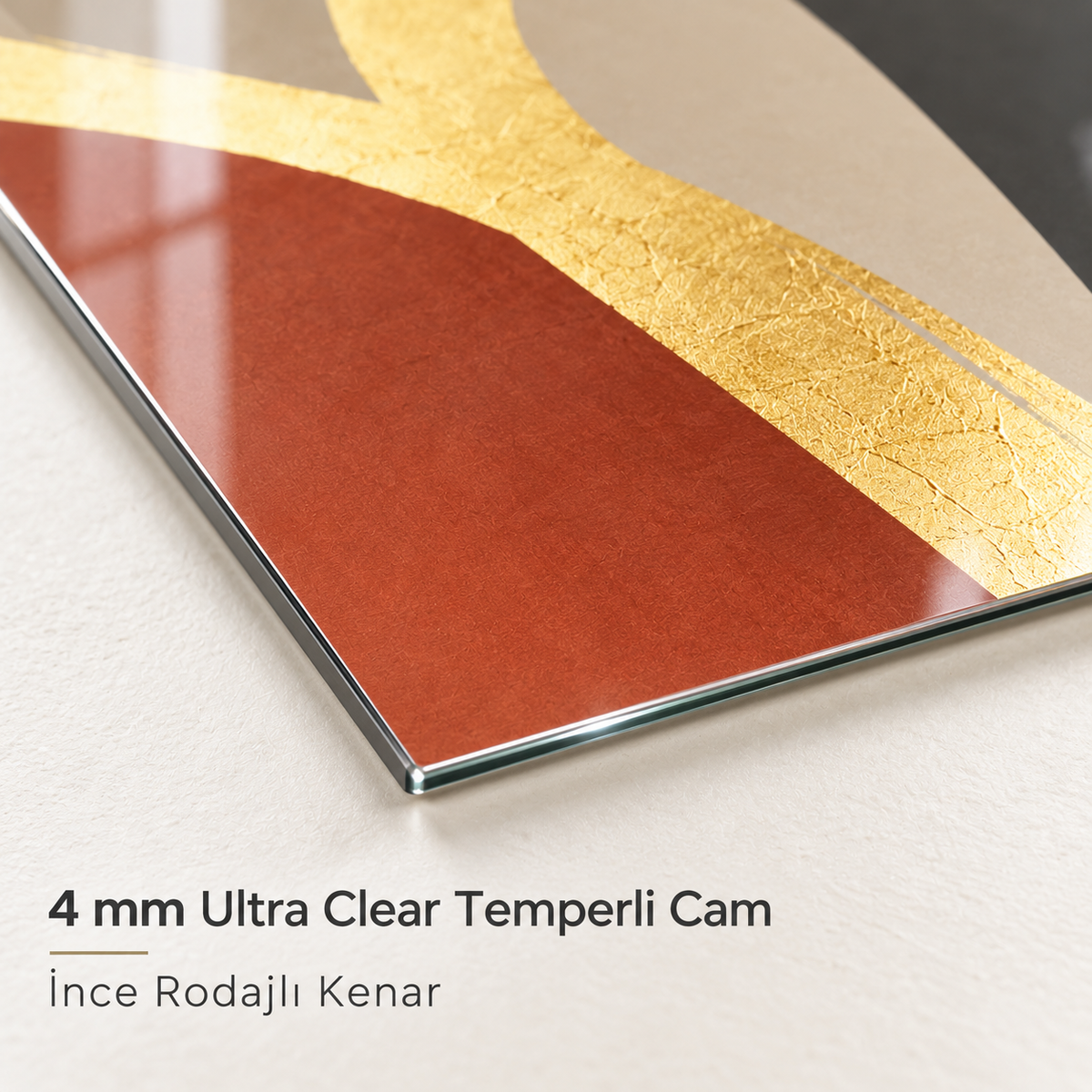 4 mm ince rodajlı Ultra Clear cam kenarı