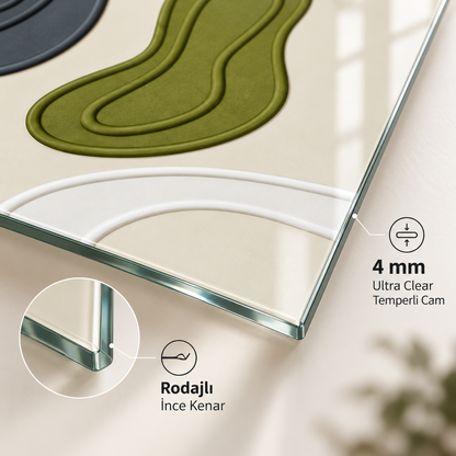 CAMDEKO 4 mm Ultra Clear temperli cam rodajlı ince kenar