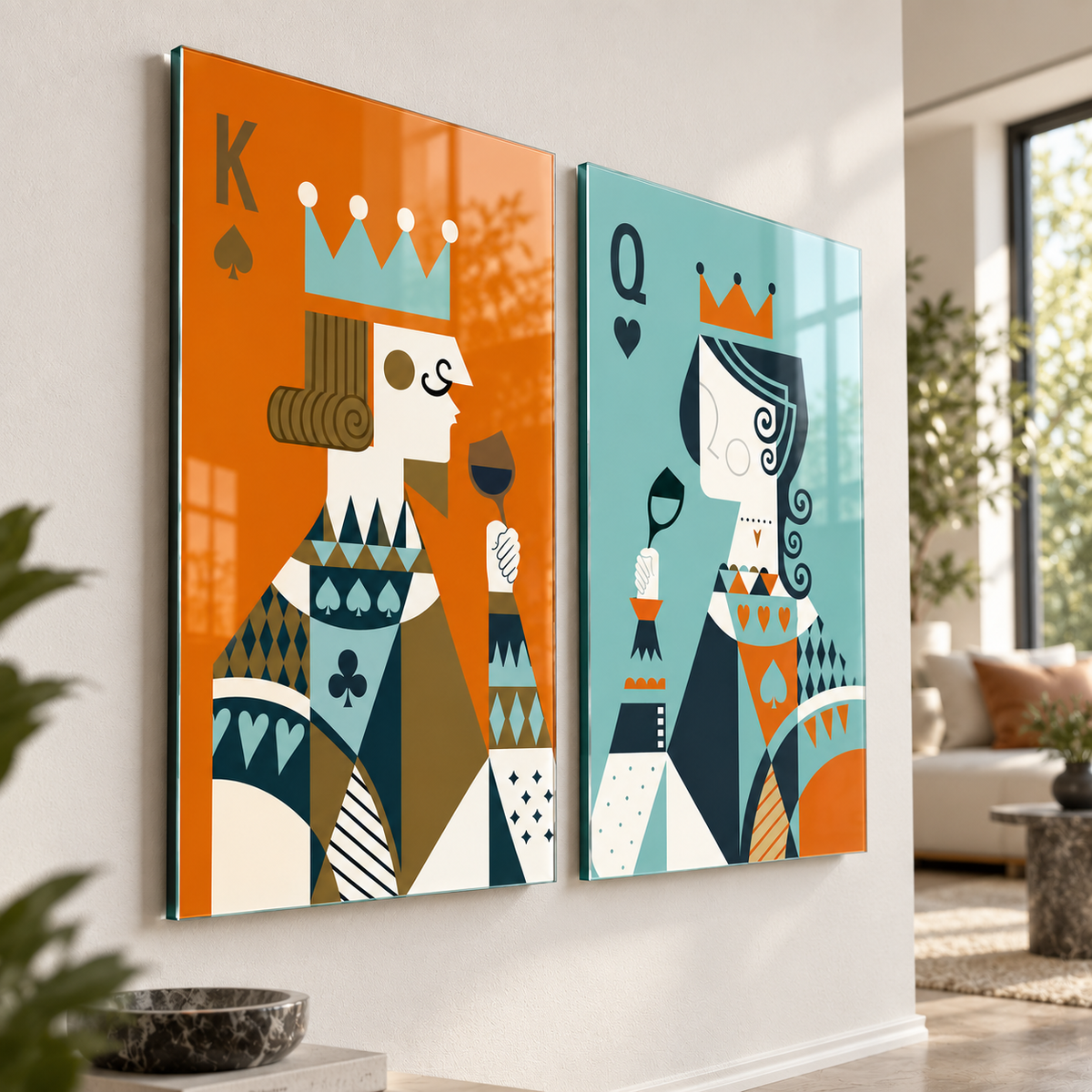 CAMDEKO ikili cam tablo yaklaşık 2 cm duvar mesafesi