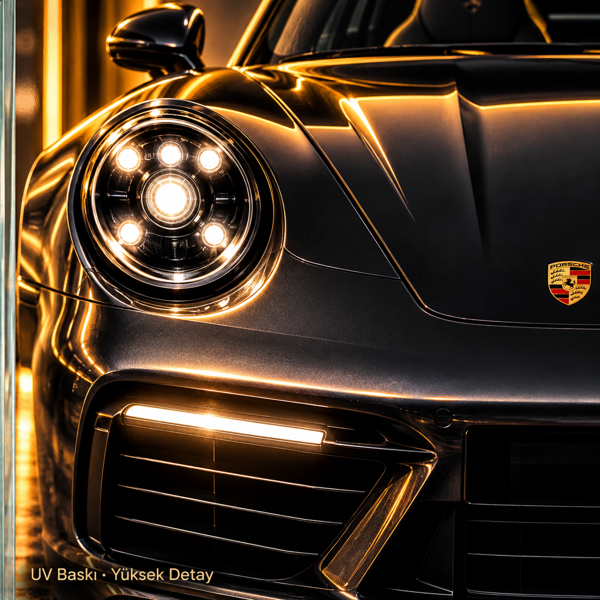 Porsche 911 UV baskı detayı