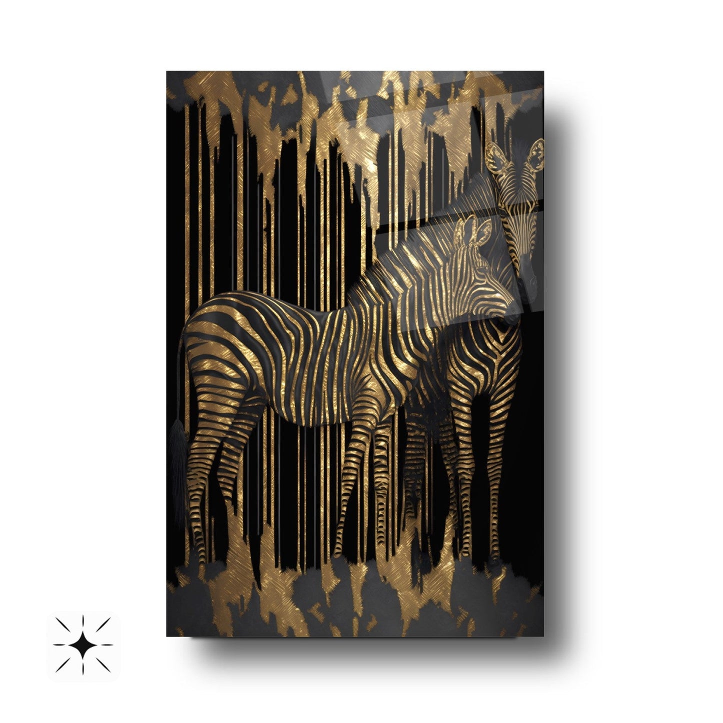 Gold Zebralar Cam Tablo