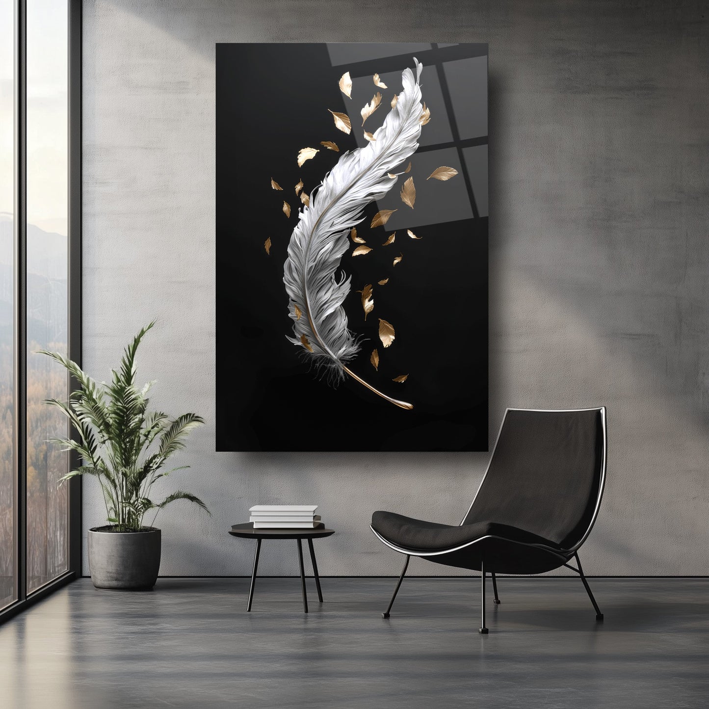 Beyaz Tüy Cam Tablo