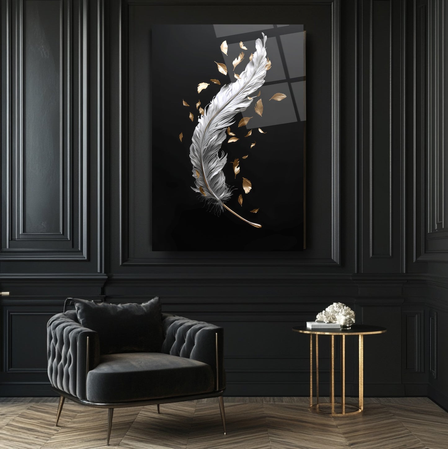 Beyaz Tüy Cam Tablo