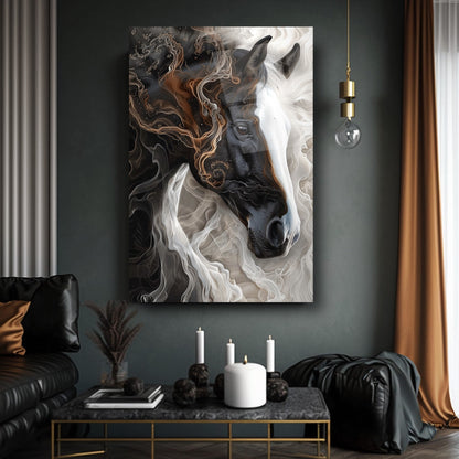 Siyah Beyaz At Cam Tablo