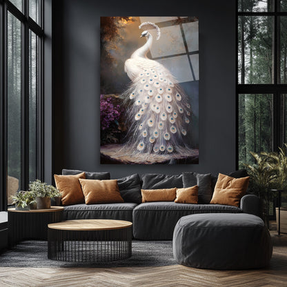 Tavus Kuşu Cam Tablo