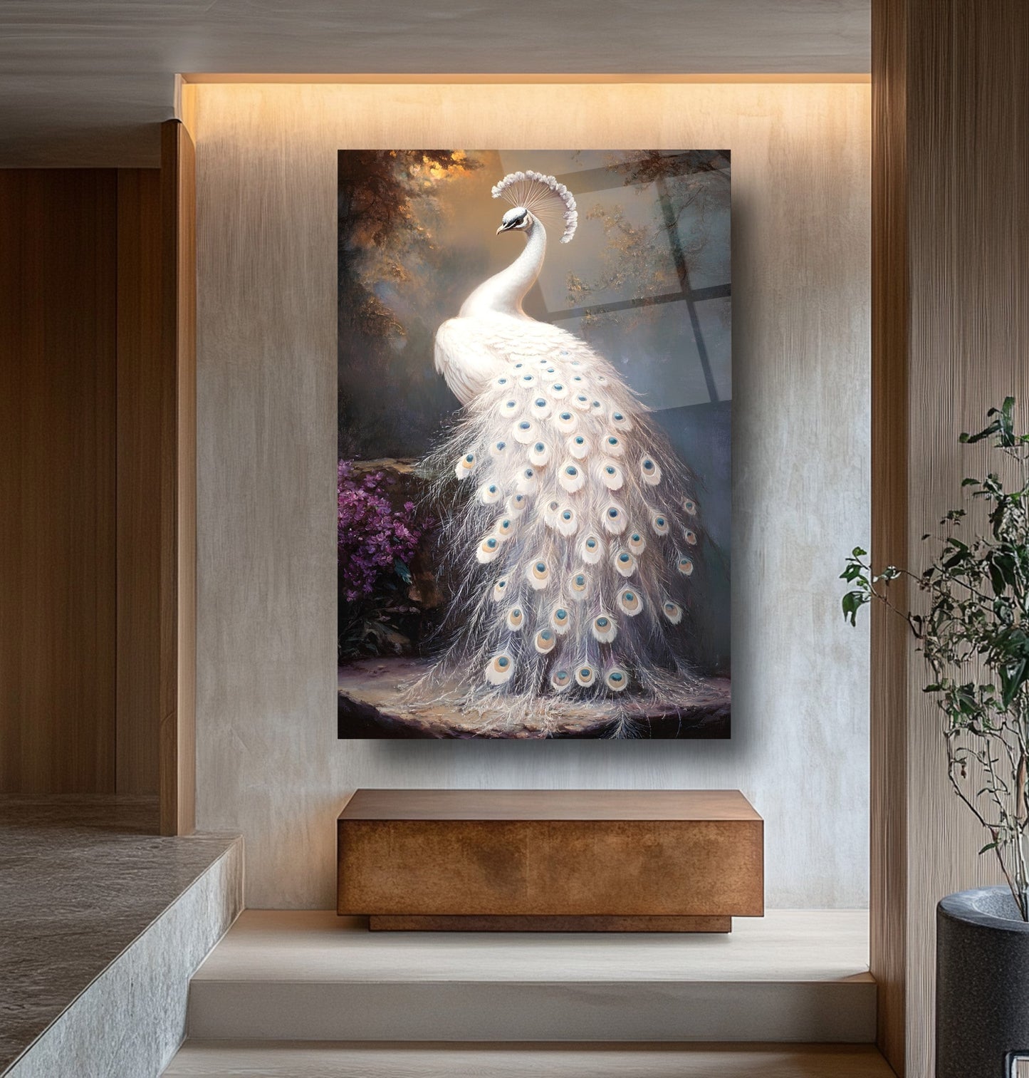 Tavus Kuşu Cam Tablo