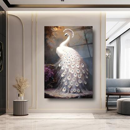 Tavus Kuşu Cam Tablo