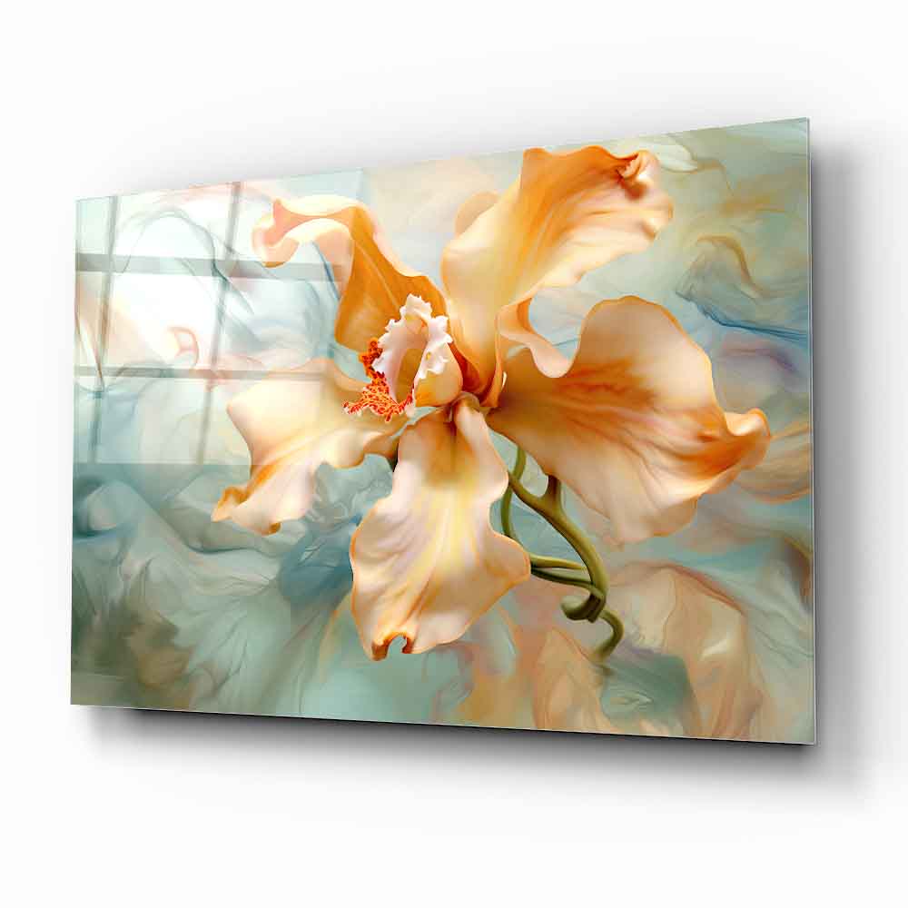 Dumanlı Çiçek Cam Tablo