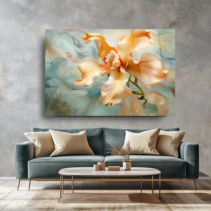 Dumanlı Çiçek Cam Tablo