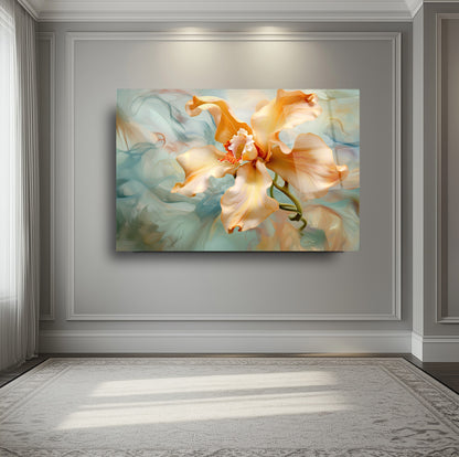 Dumanlı Çiçek Cam Tablo