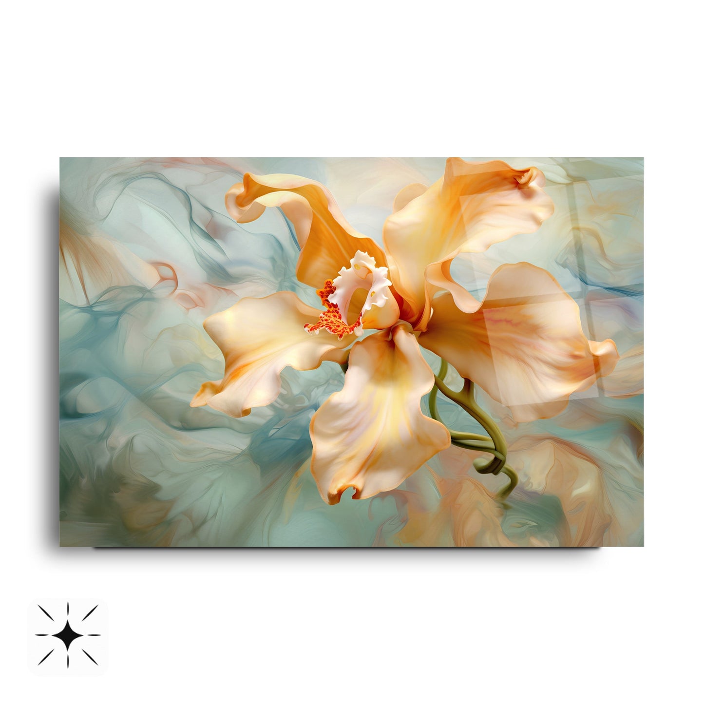 Dumanlı Çiçek Cam Tablo