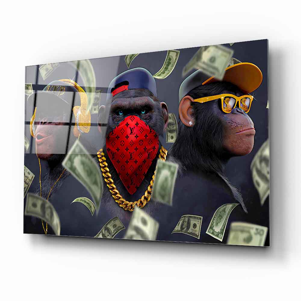 Üç Maymun Cam Tablo