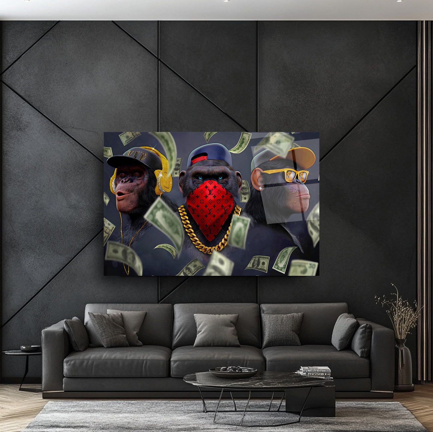 Üç Maymun Cam Tablo