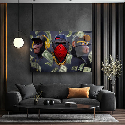 Üç Maymun Cam Tablo