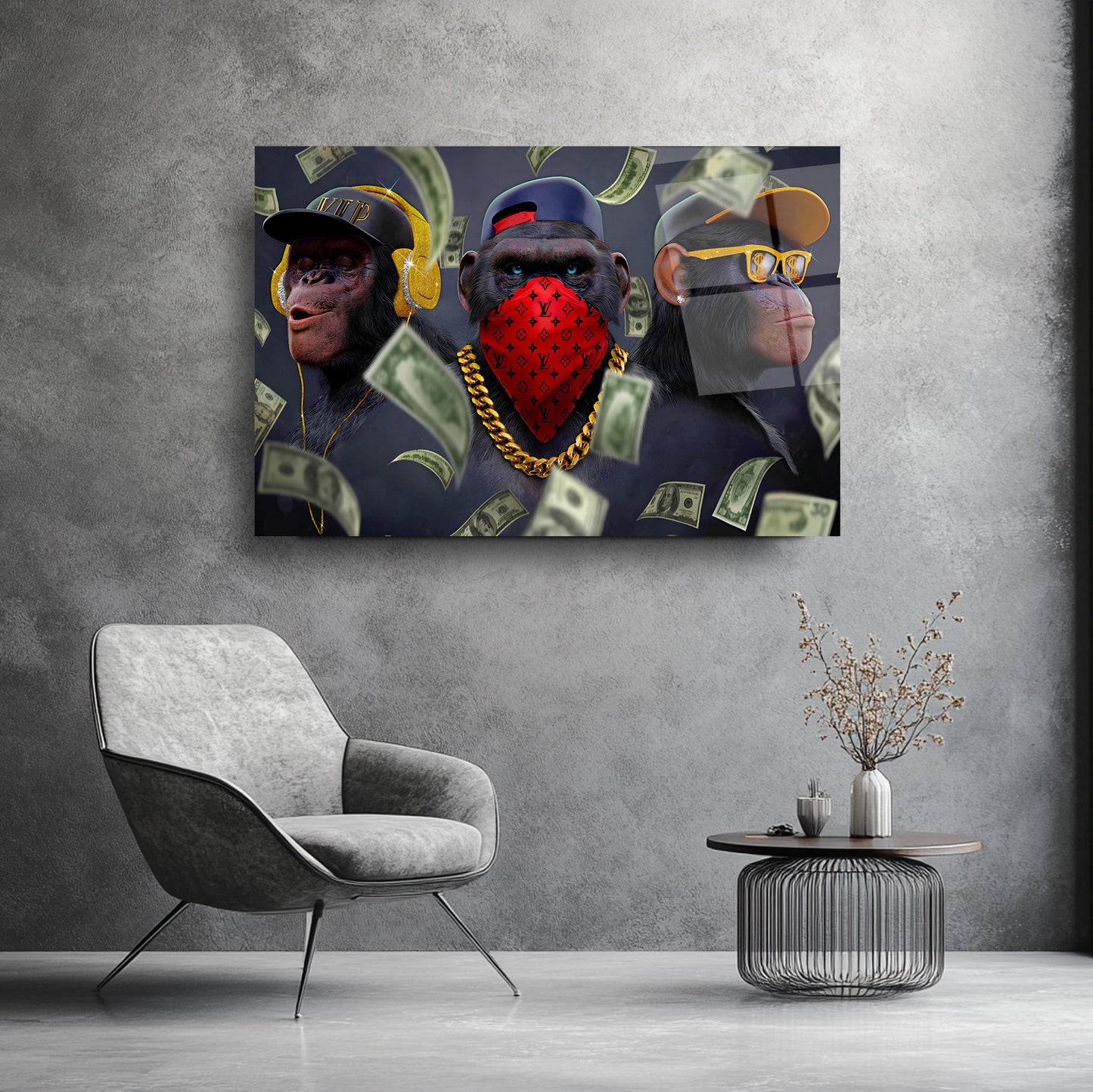 Üç Maymun Cam Tablo