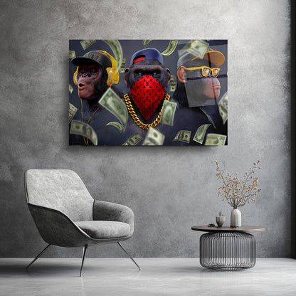 Üç Maymun Cam Tablo