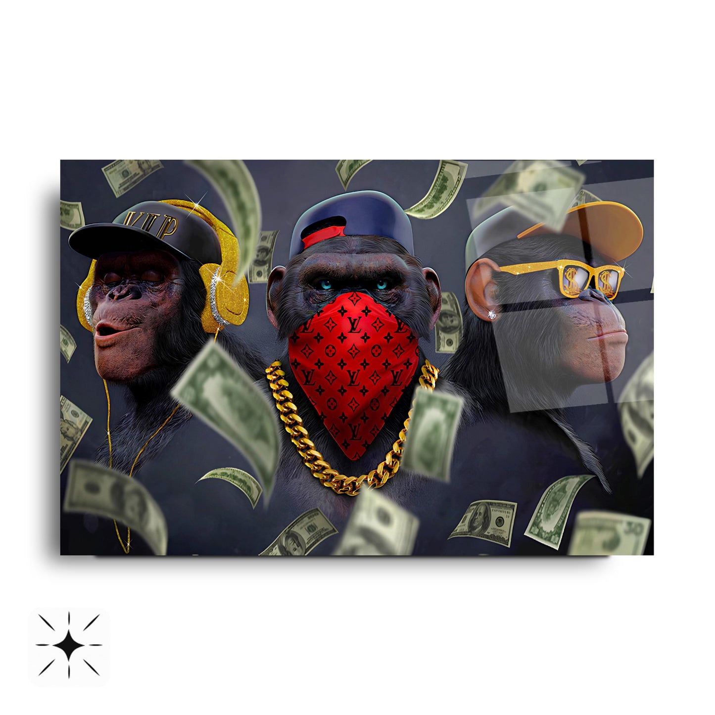 Üç Maymun Cam Tablo