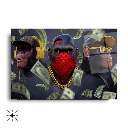 Üç Maymun Cam Tablo