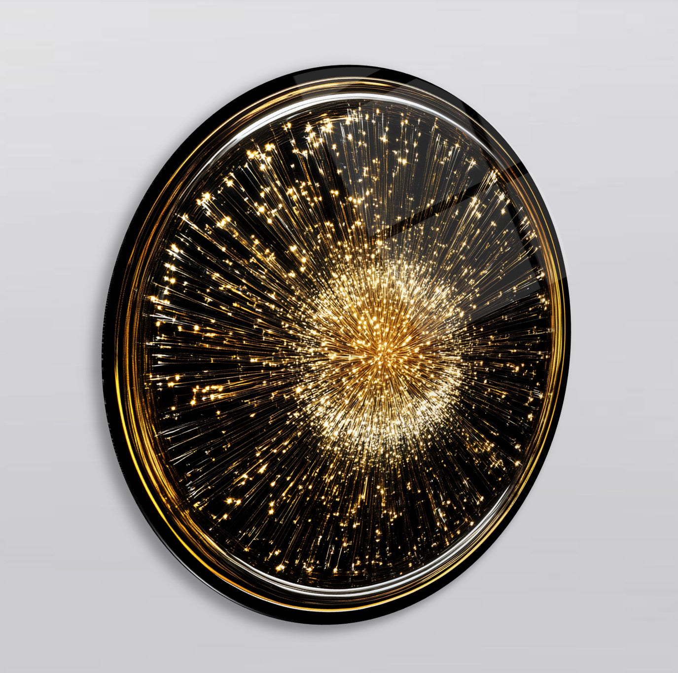 Gold Siyah Yuvarlak Cam Tablo
