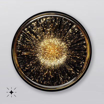 Gold Siyah Yuvarlak Cam Tablo